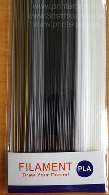 6 KLEUREN! 60x 0,25m - PLA Sticks - Shine & Finish