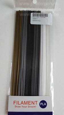 6 KLEUREN! 60x 0,25m - PLA Sticks - Shine & Finish